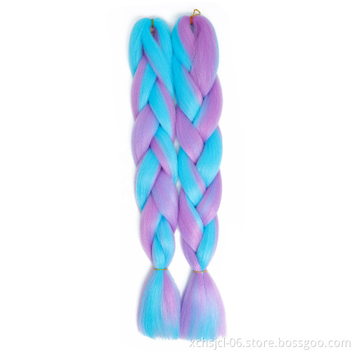 Wholesale Braiding Hair Mix Rainbow Braids Synthetic Jumbo Braids Hair Extension for Women